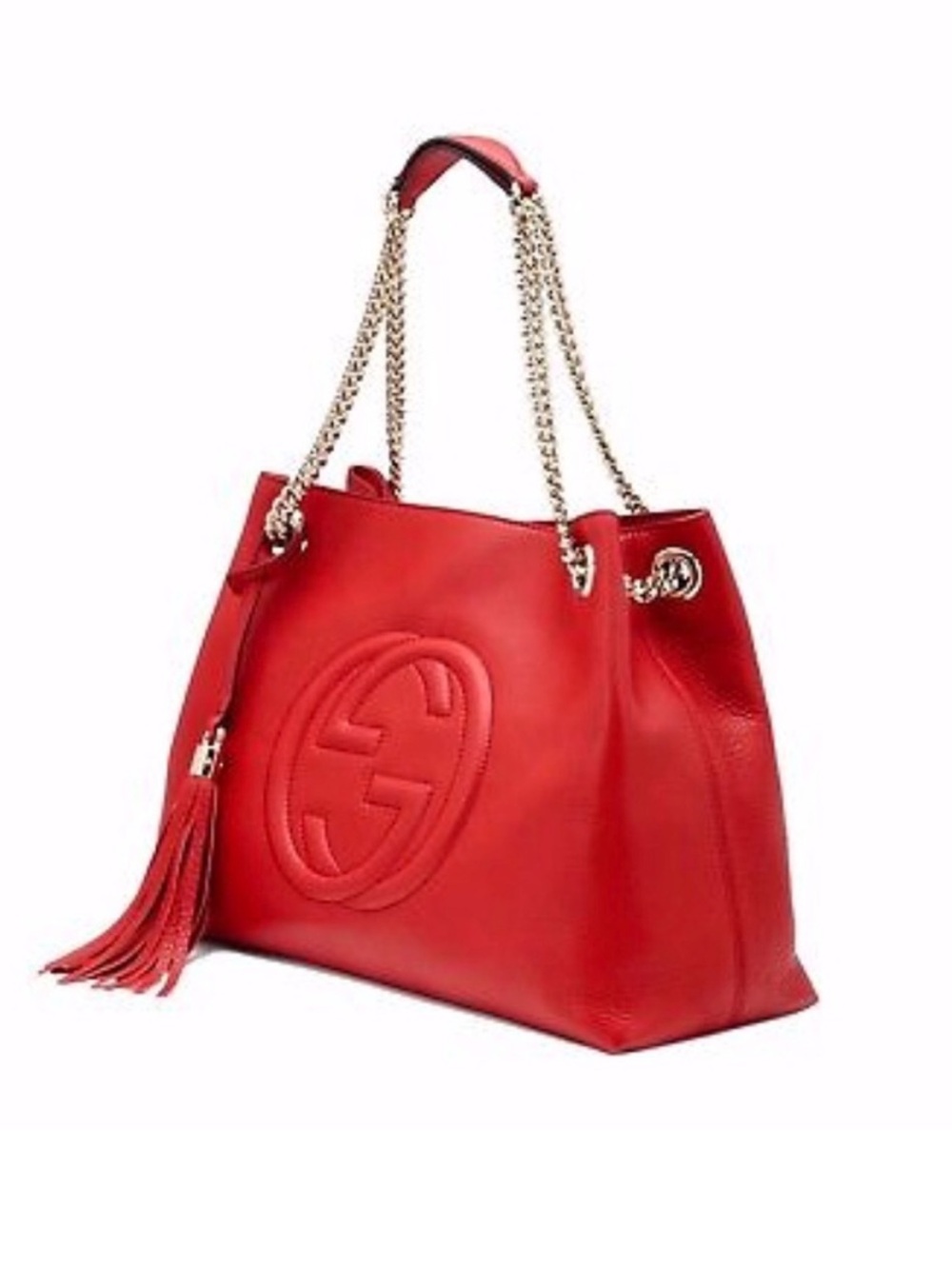 Gucci GG Soho Red Leather Chain Shoulder Bag